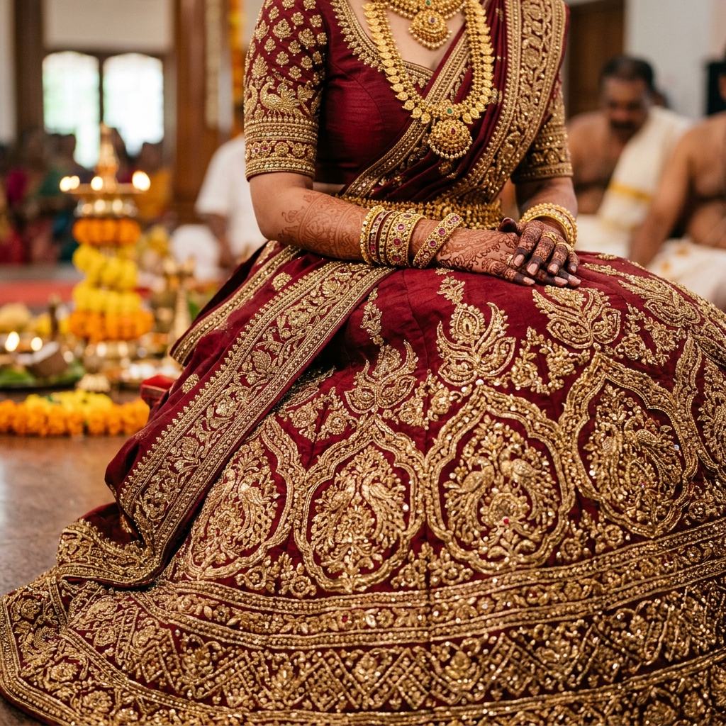 Bridal Lehenga — Maggam Work